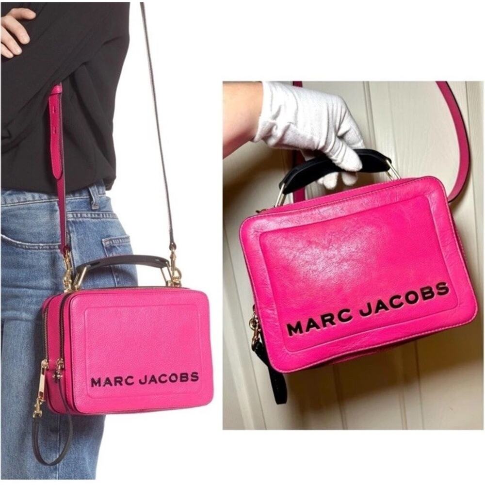 Marc Jacobs The Box 20 Diva Pink Leather Crossbody Top Handle Bag - Picture 2 of 15
